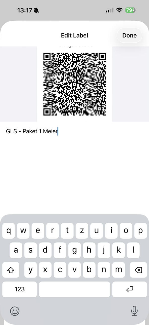 Edit label
